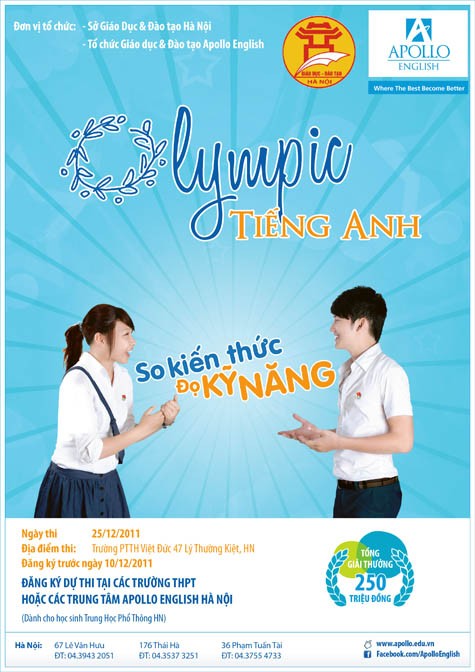 Poster của cuộc thi olympic tiếng Anh toàn thành phố Hà Nội 2011